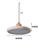 Luminária Pendente Retrô em Pedra Natural - Estilo Travertino Amarelo com LED