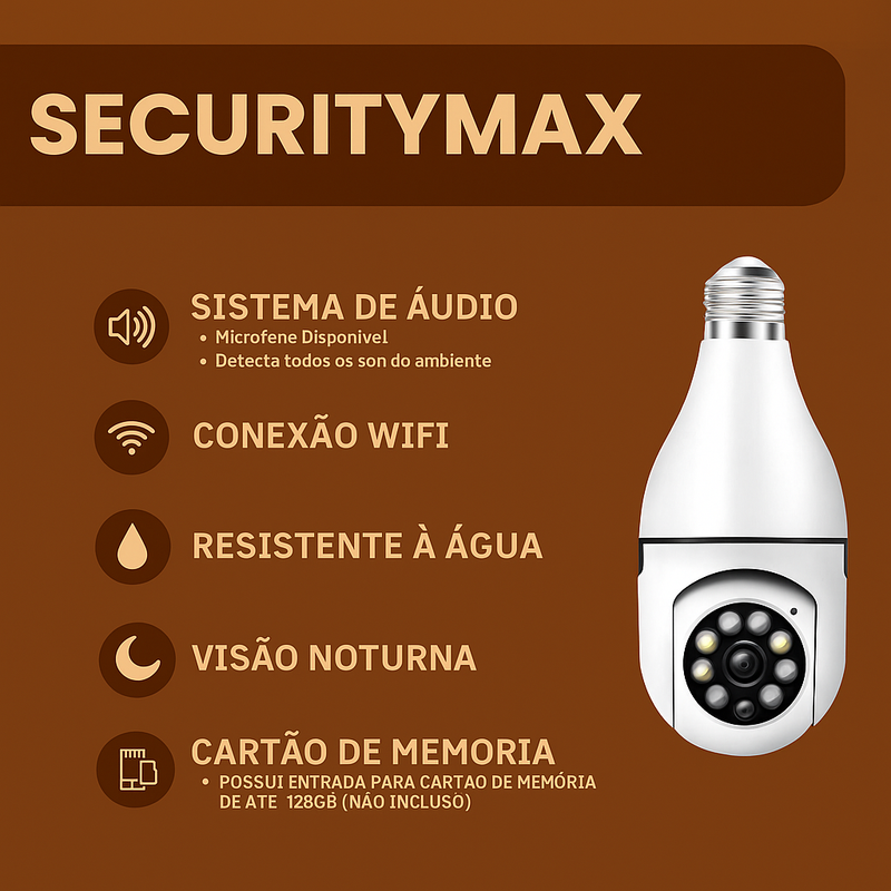 Kit de Câmeras 360° WiFi SecurityMax – 2 Unidades + Mini Câmera Grátis!