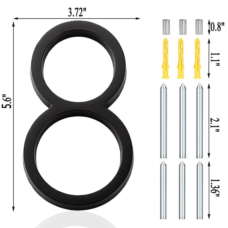 Números identificadores para residências grandes, efeito 3d - LuxuriousLabels
