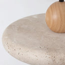 Luminária Pendente Retrô em Pedra Natural - Estilo Travertino Amarelo com LED