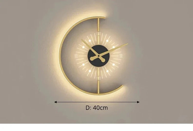 Relógio de Parede Decorativo Moderno com iluminação LED - LumiTime Prestige!