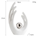 Estátuas em cerâmica com detalhes em dourado - Coleção Elegância Abstrata