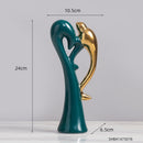 Estátuas em cerâmica com detalhes em dourado - Coleção Elegância Abstrata