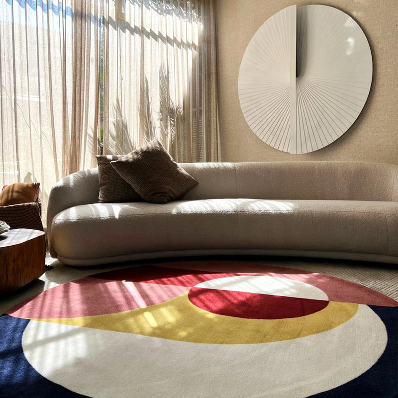 Tapete Geométrico Redondo Coleção Horizon