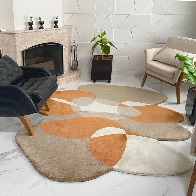 Tapete Orgânico Abstrato Grande - Coleção Flow