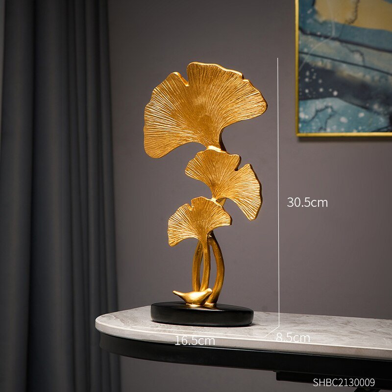 Escultura estátuas decorativa - Folhas do Outono - Renova Lar