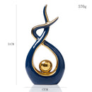 Estátuas em cerâmica com detalhes em dourado - Coleção Elegância Abstrata - Renova Lar