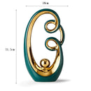 Estátuas em cerâmica com detalhes em dourado - Coleção Elegância Abstrata - Renova Lar