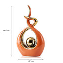 Estátuas em cerâmica com detalhes em dourado - Coleção Elegância Abstrata - Renova Lar