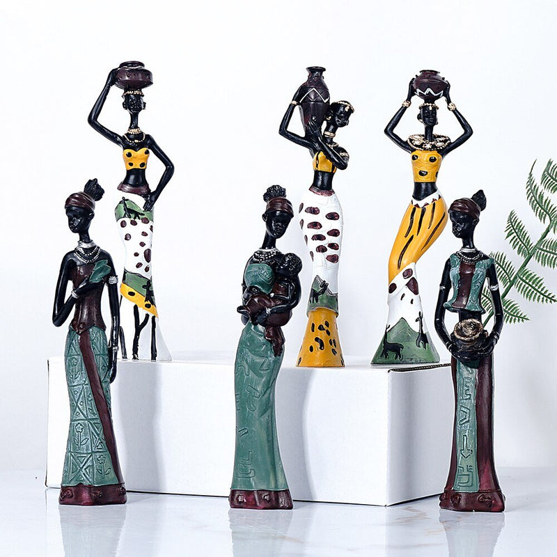 Kit de estatuetas decorativas - Africanas - Renova Lar