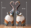 Kit de estatuetas modernas decorativas artesanais - Elefantes - Renova Lar
