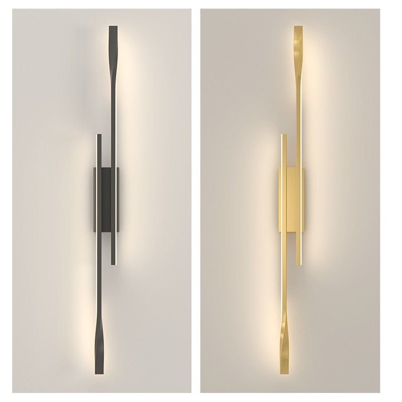 Luminária dupla de Parede Vertical Dourada - Gold Fusion - Renova Lar