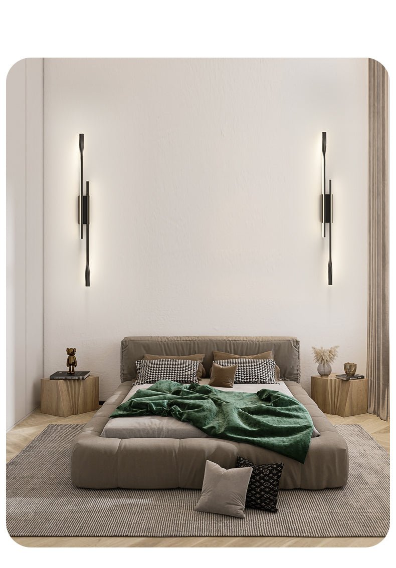 Luminária dupla de Parede Vertical Dourada - Gold Fusion - Renova Lar