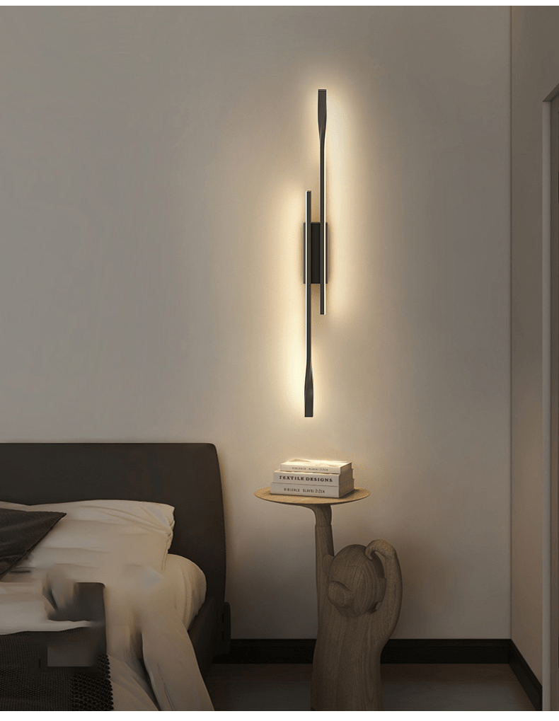 Luminária dupla de Parede Vertical Dourada - Gold Fusion - Renova Lar