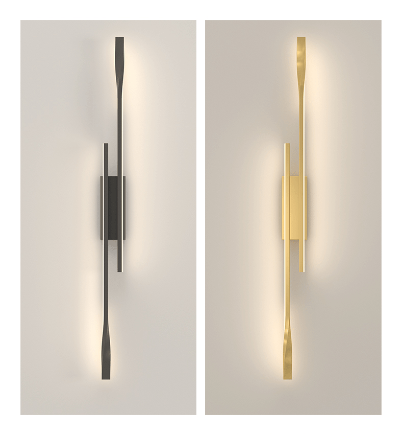 Luminária dupla de Parede Vertical Dourada - Gold Fusion - Renova Lar