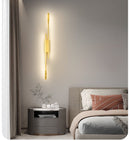 Luminária dupla de Parede Vertical Dourada - Gold Fusion - Renova Lar