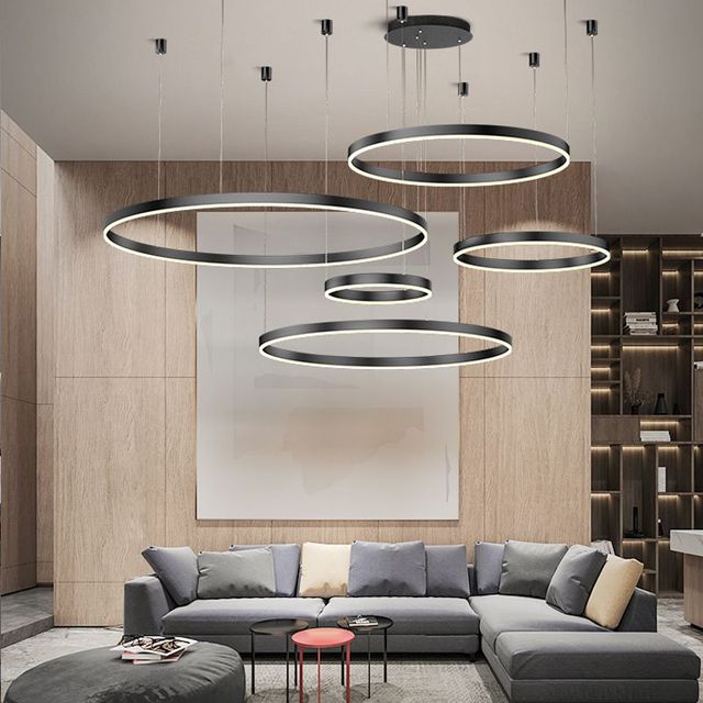 Lustre Moderno Pendente Circular LED - Nordic Europe Gold Edition - Renova Lar